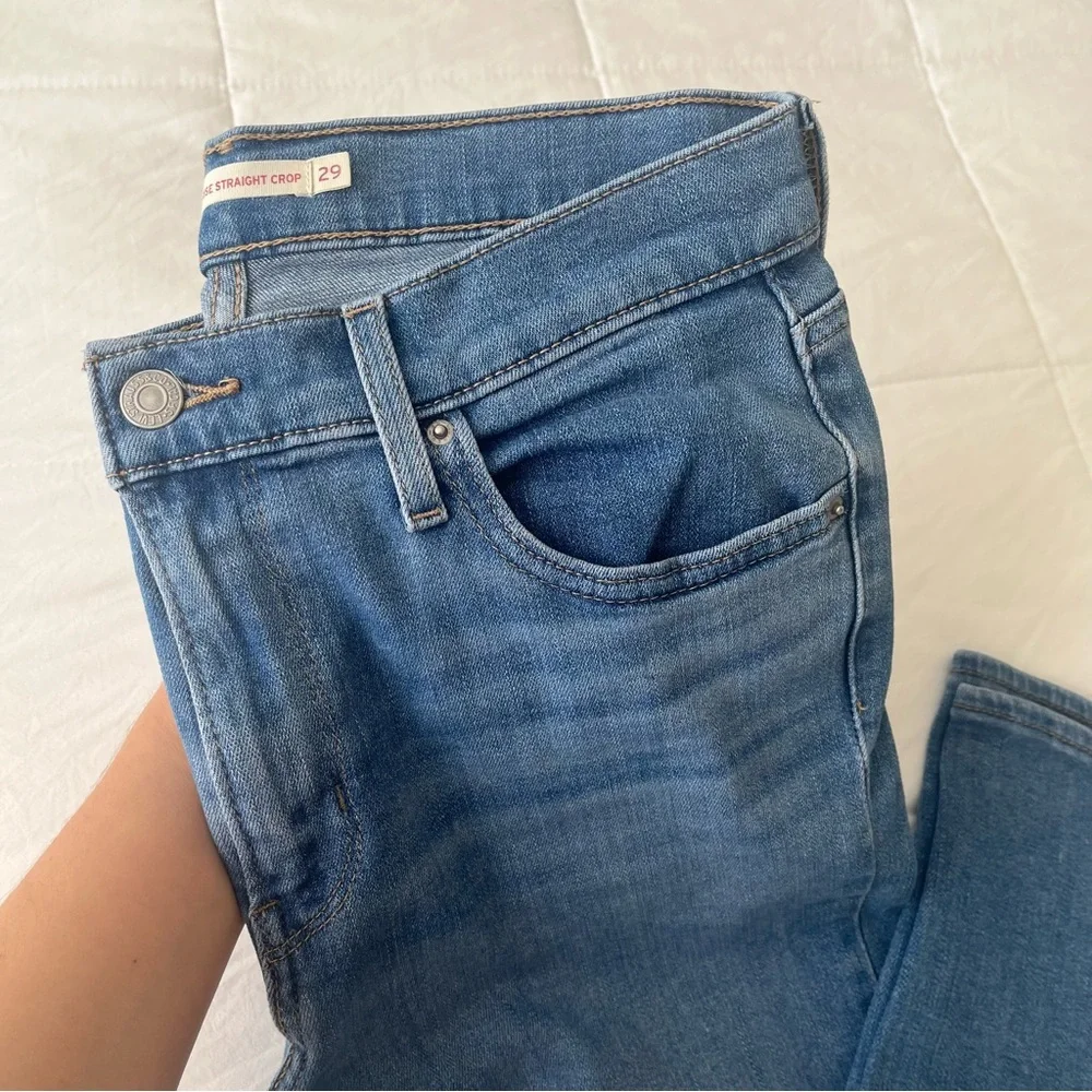 Levi’s High Rise Straight Crop Women Jeans Size 29‎ - Picture 2 of 9